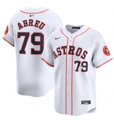 Men Houston Astros 79 Jose Abreu White 2024 Home Limited Stitched Baseball Jersey