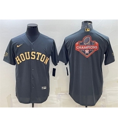 Men Houston Astros All Star Charcoal 2022 World Series Champions Team Big Logo Cool Base Stitched Jersey