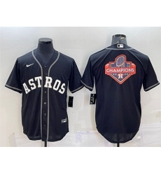 Men Houston Astros Black 2022 World Series Champions Team Big Logo Cool Base Stitched Jersey