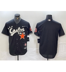 Men Houston Astros Blank Black Cactus Jack Vapor Premier Limited Stitched Baseball Jersey
