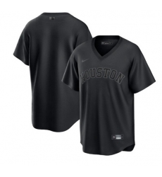 Men Houston Astros Blank Black Pitch Black Fashion Replica Stitched Jersey
