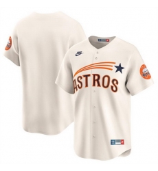 Men Houston Astros Blank Cream Cooperstown Collection Limited Stitched Baseball Jersey
