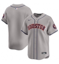 Men Houston Astros Blank Grey 2024 Away Limited Stitched Baseball Jersey