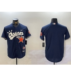 Men Houston Astros Blank Navy Cactus Jack Style Vapor Premier Limited Stitched Baseball Jersey