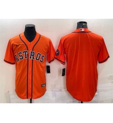 Men Houston Astros Blank Orange With Patch Cool Base Stitched Jersey