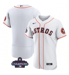 Men Houston Astros Blank White 2022 World Series Champions Flex Base Stitched Baseball Jersey