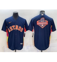 Men Houston Astros Navy 2022 World Series Champions Team Big Logo Cool Base Stitched Jersey
