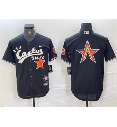 Men Houston Astros Team Big Logo Black Cactus Jack Vapor Premier Limited Stitched Baseball Jersey 2