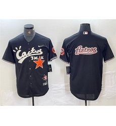 Men Houston Astros Team Big Logo Black Cactus Jack Vapor Premier Limited Stitched Baseball Jersey 3