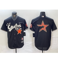 Men Houston Astros Team Big Logo Black Cactus Jack Vapor Premier Limited Stitched Baseball Jersey1