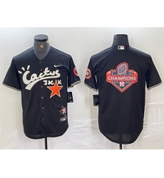 Men Houston Astros Team Big Logo Black Cactus Jack Vapor Premier Limited Stitched Baseball Jerseys