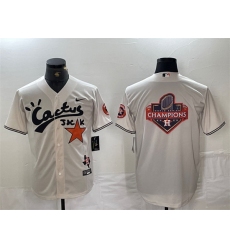 Men Houston Astros Team Big Logo Cream Cactus Jack Vapor Premier Limited Stitched Baseball Jerseys
