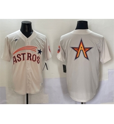 Men Houston Astros Team Big Logo Cream Throwback Cooperstown Collection Limited Stitched Baseball Jersey 005 Men Houston Astros Team Big Logo Cream Throwback Cooperstown Collection Limited Stitched Baseball Jersey 005
