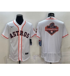 Men Houston Astros White 2022 World Series Champions Team Big Logo Flex Base Stitched Jersey