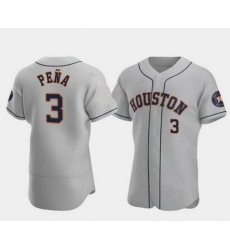 Men New Houston Astros #3 Jeremy Pena Grey Stitched Jersey