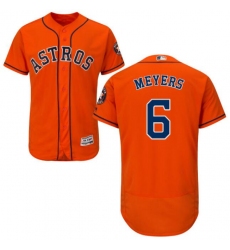 Men Nike Houston Astros Jacob Meyers 6 Orange Flex Base Home Jersey