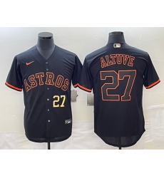 Men's Houston Astros #27 Jose Altuve Number Lights Out Black Fashion Stitched MLB Cool Base Nike Jersey1