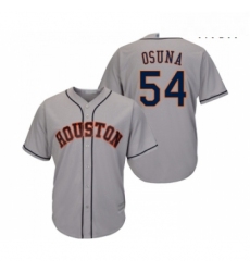 Mens Houston Astros 54 Roberto Osuna Replica Grey Road Cool Base Baseball Jersey 