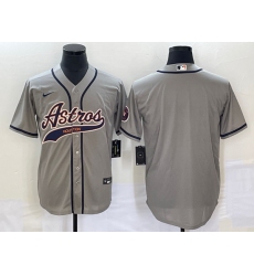 Men's Houston Astros Blank Grey Cool Base Stitched Baseball Jersey