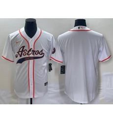 Men's Houston Astros Blank White Cool Base Stitched Baseball Jersey1