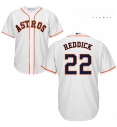 Mens Majestic Houston Astros 22 Josh Reddick Replica White Home Cool Base MLB Jersey