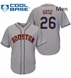 Mens Majestic Houston Astros 26 Anthony Gose Replica Grey Road Cool Base MLB Jersey 