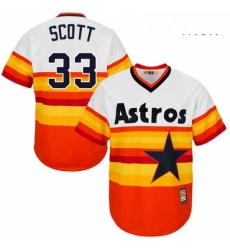 Mens Majestic Houston Astros 33 Mike Scott Replica Orange Cooperstown MLB Jersey