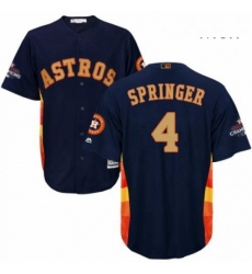Mens Majestic Houston Astros 4 George Springer Replica Navy Blue Alternate 2018 Gold Program Cool Base MLB Jersey