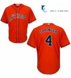 Mens Majestic Houston Astros 4 George Springer Replica Orange Alternate Cool Base MLB Jersey