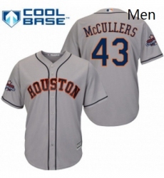 Mens Majestic Houston Astros 43 Lance McCullers Replica Grey Road 2017 World Series Champions Cool Base MLB Jersey