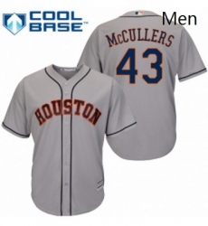 Mens Majestic Houston Astros 43 Lance McCullers Replica Grey Road Cool Base MLB Jersey