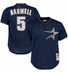 Mens Mitchell and Ness 1997 Houston Astros 5 Jeff Bagwell Replica Navy Blue Throwback MLB Jersey