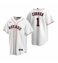Mens Nike Houston Astros 1 Carlos Correa White Home Stitched Baseball Jerse