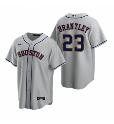 Mens Nike Houston Astros 23 Michael Brantley Gray Road Stitched Baseball Jersey