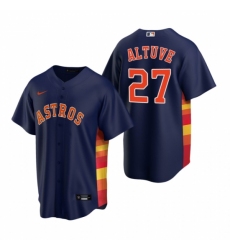 Mens Nike Houston Astros 27 Jose Altuve Navy Alternate Stitched Baseball Jerse