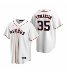 Mens Nike Houston Astros 35 Justin Verlander White Home Stitched Baseball Jersey