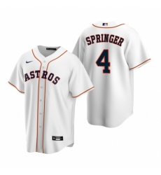 Mens Nike Houston Astros 4 George Springer White Home Stitched Baseball Jerse