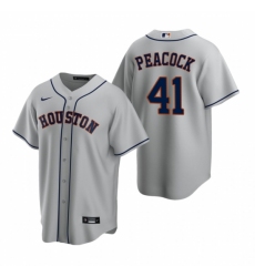 Mens Nike Houston Astros 41 Brad Peacock Gray Road Stitched Baseball Jersey