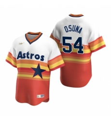 Mens Nike Houston Astros 54 Roberto Osuna White Orange Cooperstown Collection Home Stitched Baseball Jersey