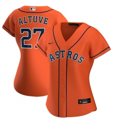 Houston Astros 27 Jose Altuve Nike Women Alternate 2020 MLB Player Jersey Orange