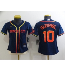Women Houston Astros 10 Yuli Gurriel 2022 Navy City Connect Stitched Jersey 28Run Small 2