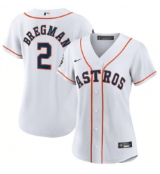 Women Houston Astros 2 Alex Bregman White 2022 World Series Cool Base Stitched Baseball Jersey