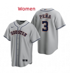 Women Houston Astros 3 Jeremy Pena Grey Stitched Jersey