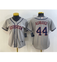 Women Houston Astros 44 Yordan Alvarez Gray Cool Base Stitched Baseball Jersey