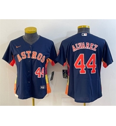 Women Houston Astros 44 Yordan Alvarez Navy With Patch Cool Base Stitched Baseball Jerseys