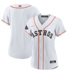Women Houston Astros Blank White 2023 Gold Collection With World Serise Champions Patch Stitched Jersey