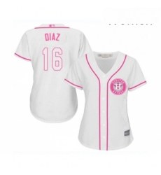 Womens Houston Astros 16 Aledmys Diaz Authentic White Fashion Cool Base Baseball Jersey 