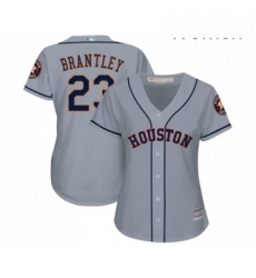 Womens Houston Astros 23 Michael Brantley Authentic Grey Road Cool Base Baseball Jersey 