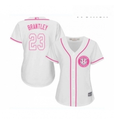 Womens Houston Astros 23 Michael Brantley Authentic White Fashion Cool Base Baseball Jersey 