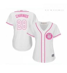 Womens Houston Astros 28 Robinson Chirinos Authentic White Fashion Cool Base Baseball Jersey 